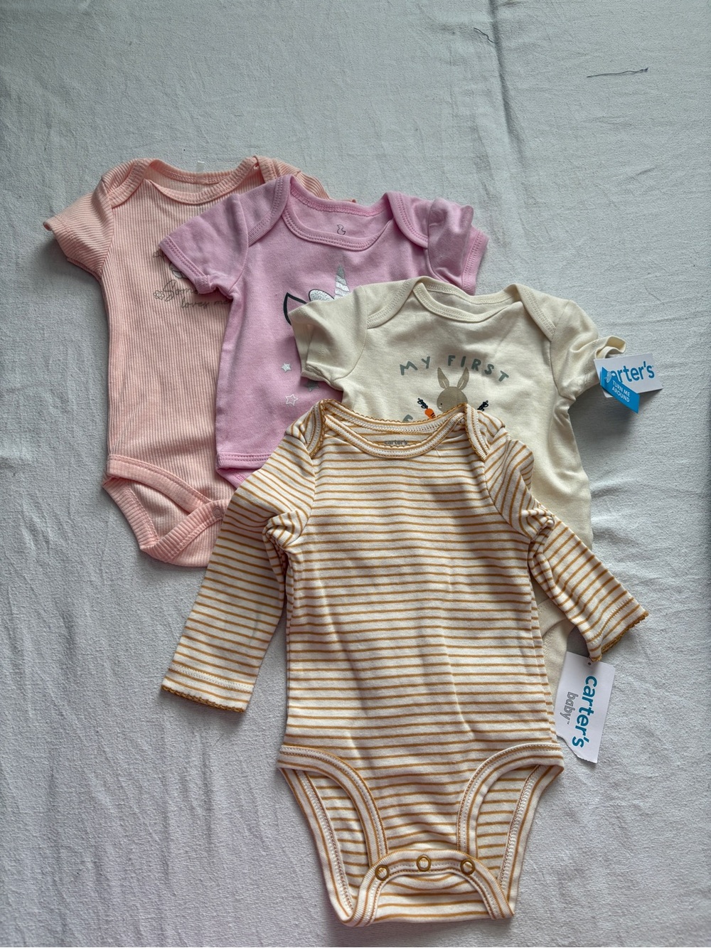 Carter's Baby Multicolor One-Piece Bodysuit Set - Pink, Purple, Cream, Tan